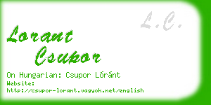 lorant csupor business card