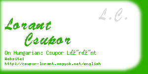 lorant csupor business card